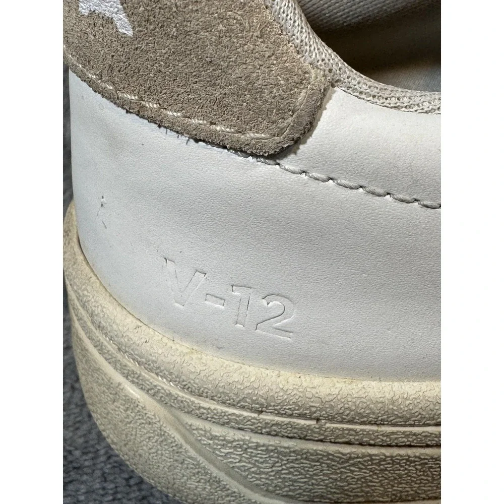 VEJA V-12 Shoes Womens Size 4 White Leather Logo Casual EU 35‎ Brazil Sneakers